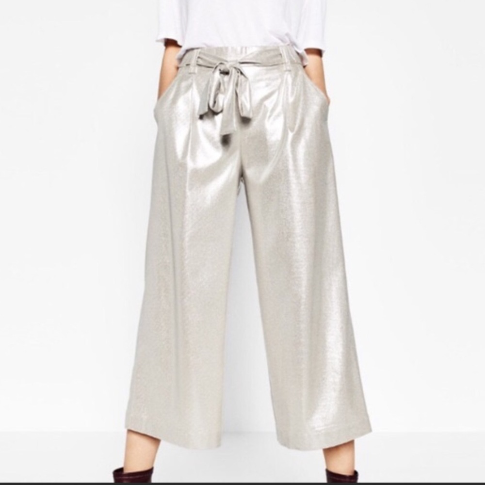 Zara Silver Culottes size S